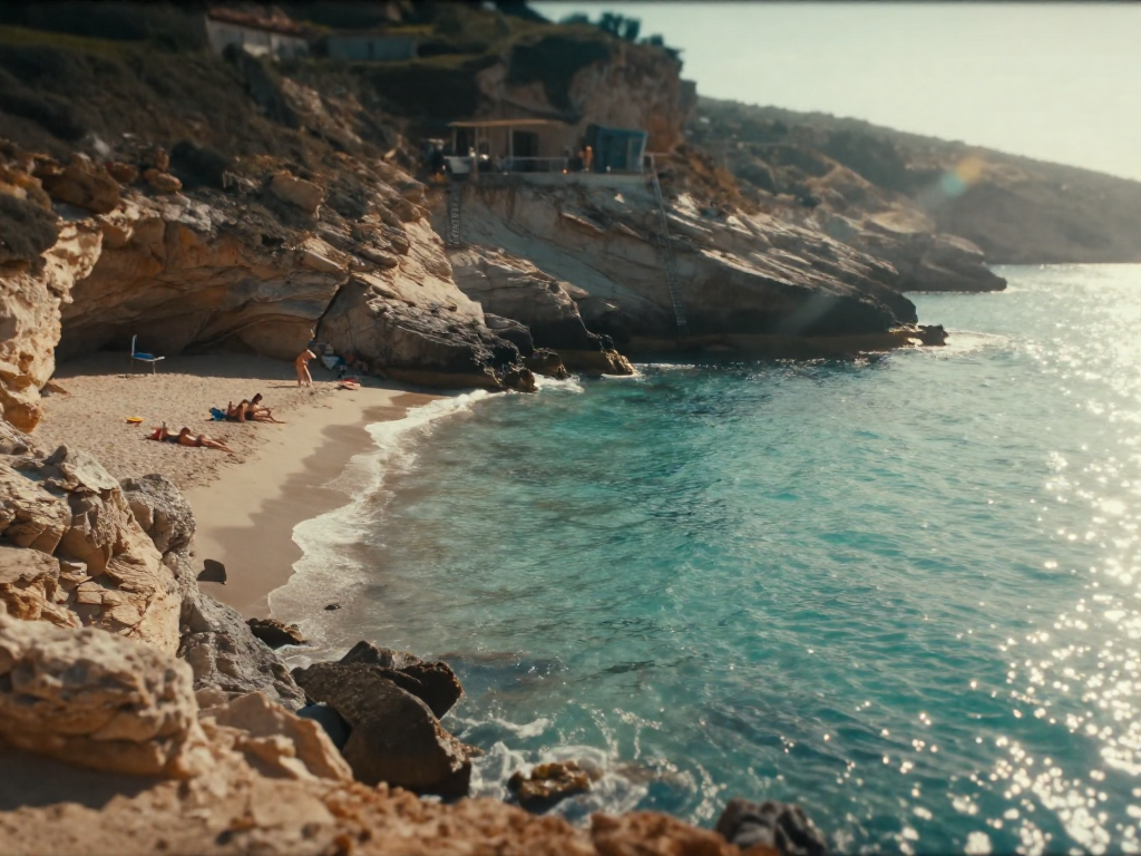 Secluded charm at Praia dos Careanos, a quiet coastal refuge.